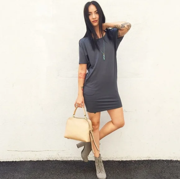 Fighting Eel Ava Sky Dress Logan Charcoal Gray S - Picture 1 of 16